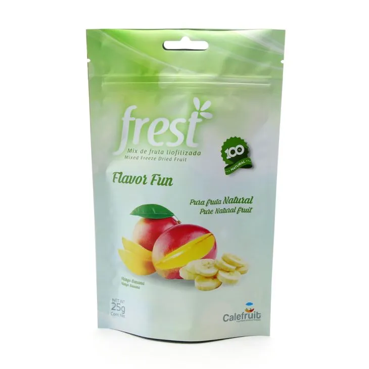 Alumiiniumfooliumiga kuivatatud puuviljade suupisted pakendikott