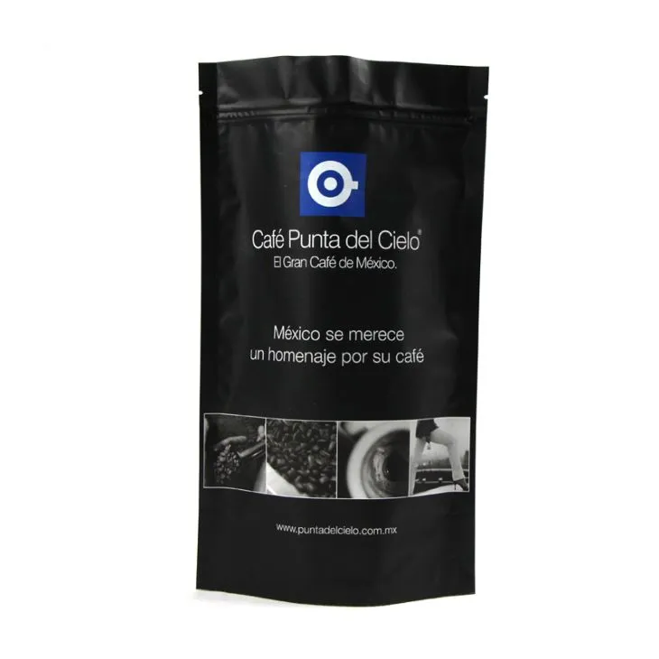 Alumiiniumfooliumi püsti kohvi tõmblukuga kott