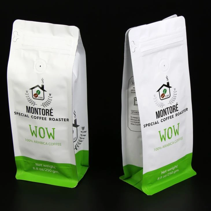 Aluminum Foil Coffee Pouche With Zipper And Valve