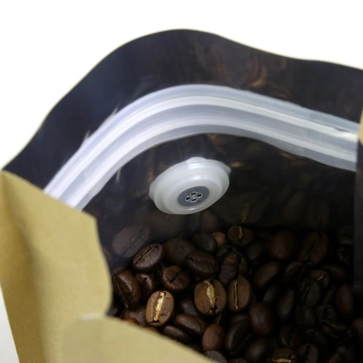 500G Flat Bottom Coffee Bean Packaging Bags With Valve