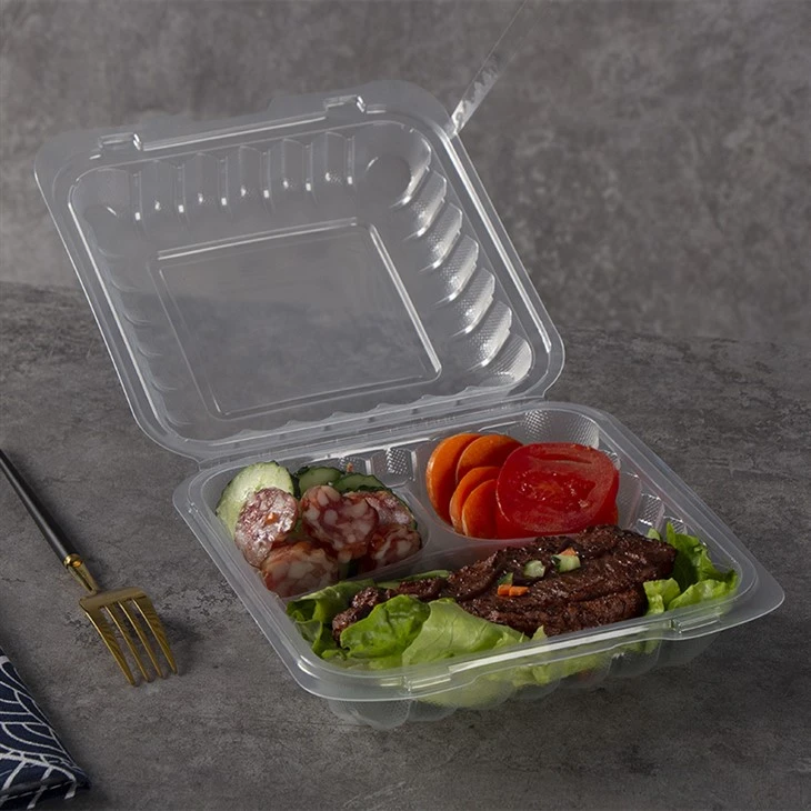 Läbipaistvast plastikust Bento Box ühekordselt kasutatavad lõunasöögikonteinerid