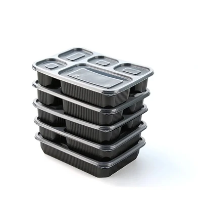 Tasuta näidis must restorani lõunasöök Bento Box 2 kambriga plastikust kaasav...