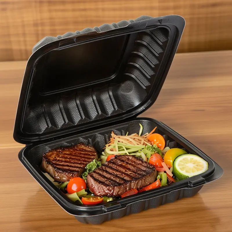 Plastic Hinged-Lid To-Go Boxes Plastic Hinged-Lid To-Go Boxes