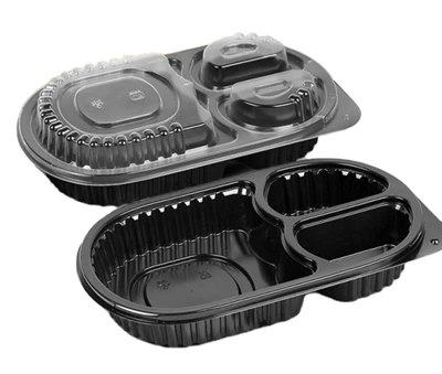 Oval 3 Compartment Food Container
